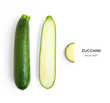 Creative layout made of green zucchini Flat lay. Food concept.