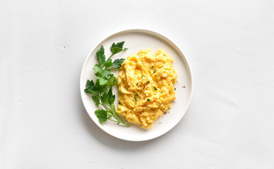 Wall Mural - Scrambled eggs on plate