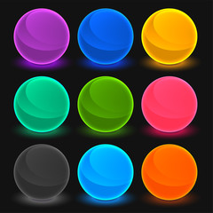 Wall Mural - bright toon shades buttons set