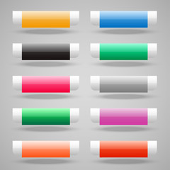 Wall Mural - set of shiny web buttons
