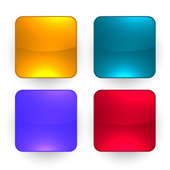 Wall Mural - four glossy empty buttons set