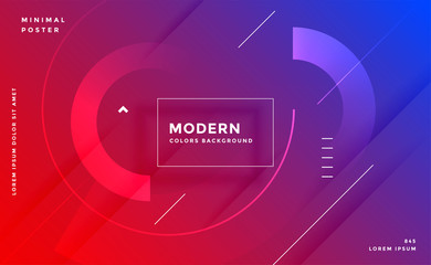 Poster - modern vibrant abstract gradient memphis style background