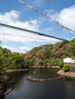 茨城県の竜神大吊橋 竜神峡鯉のぼりまつりを竜神湖・竜神ダム側から撮影