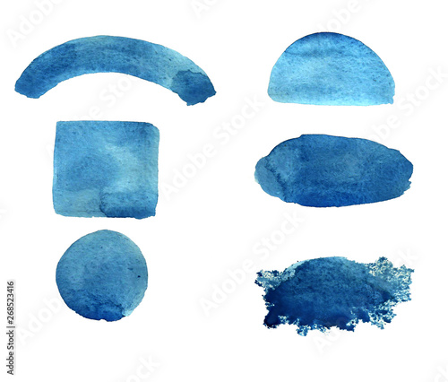 Blue Watercolor Paint Banner Set Abstract Blue Watercolor Art
