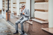 © Тарас Нагирняк - Stylish old businessman siting an the terrace and looking forward to with his favourite cigarette