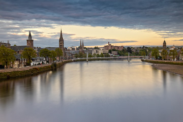 Wall Mural - Impression of Inverness and the Greig Street Bridge in Scotland