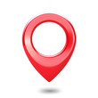 Red GPS pointer on a white background .3D illustration