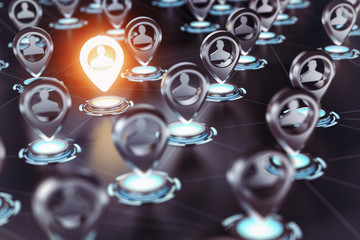 Fototapete - Social network concept. background. Different people conncected by different ways.