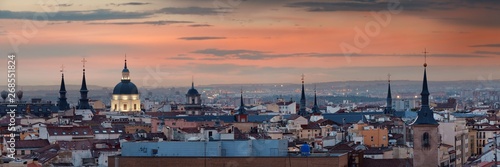 Cuadros en Lienzo Madrid rooftop sunset view