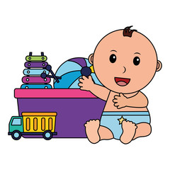 Sticker - baby boy toys