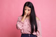 © halfbottle - Young Asian woman got sick and  headache.