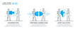 © turbodesign - Set of illustrations concept with businessmen. technology, partnership, connection, business robot, cybes. linear illustration Icons infographics. Landing page site print poster. Line story