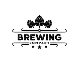 Wall Mural - craft beer brewing company vector logo design concept on white background