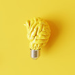 © aanbetta - Creative idea brain lightbulb. Minimal concept. 3d rendering