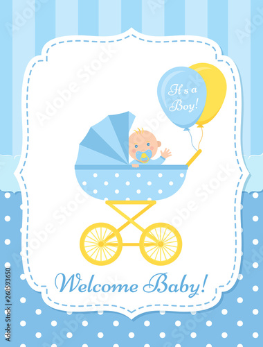 baby boy welcome party invitation