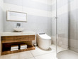 © 宗毅 - Modern bathroom in the home with smart toilet and shower, as well as sink and mirror
