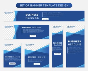 set of promotion kit banner template design with modern and minimalist concept user for web page, ad
