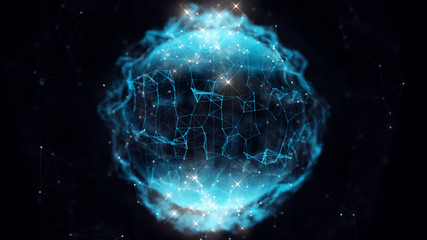 Wall Mural - Cyber space world business technology, globe in digital cyber space metaverse future connection trading investment digital money. Business organization digital currency investment 3d metaverse