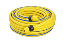 Coiled Rubber Garden Hose Isolated