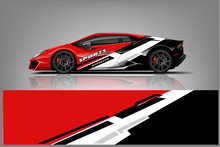 Sport Car Wrap Design Vector, Truck And Cargo Van Decal. Graphic Abstract Stripe Racing Background Designs For Vehicle, Rally, Race, Advertisement, Adventure And Livery Car. - Vector