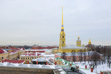 The Peter And Paul Cathedral, A Russian Orthodox Cathedral Located Inside The Peter And Paul Fortress In St. Petersburg, Russia