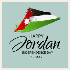 Wall Mural - Vector illustration of a background for Happy Jordan Independence Day.