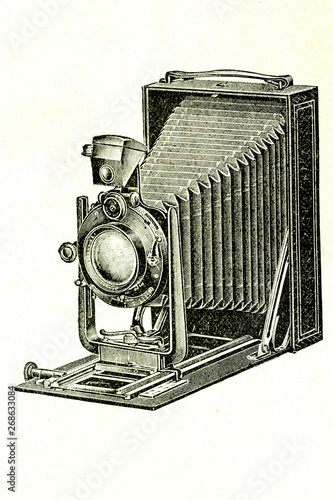 Photographie Photographic camera Goerz. Antique illutration.