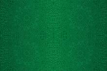 Green Art With Detailed Linear Seamless Pattern