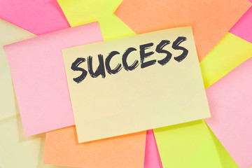 Wall Mural - Success successful career business concept leadership note paper