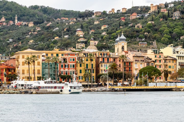 Wall Mural - the village of Santa Margherita Ligure on the Ligurian coast in Italy