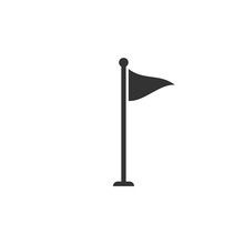 Golf Flag Icon Isolated. Golf Equipment Or Accessory. Flat Design. Vector Illustration