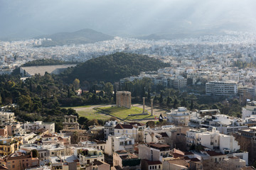 Panoramic view of city of Athens from Acropolis, Attica, Greece