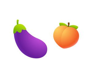 Poster - Eggplant and peach emoji