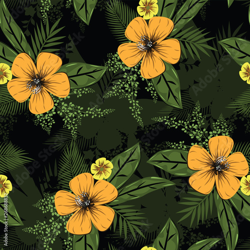 beautiful flower branches with leaf seamless pattern design