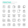 Collection of printing line icons. 48x48 Pixel Perfect. Editable stroke