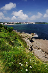 Wall Mural - Summer landscape of the Cantabrian Coast in Santander, Spain, Europe