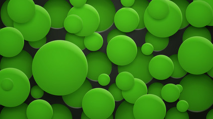Wall Mural - abstract background of holes and circles with shadows in green colors