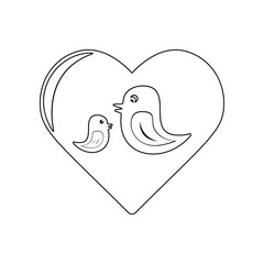 Wall Mural - birds in the heart icon. Element of Mother day for mobile concept and web apps icon. Outline, thin line icon for website design and development, app development