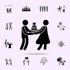 Sticker - cake for lovers icon. Party icons universal set for web and mobile