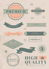 Canvas Print - Vintage labels and banners