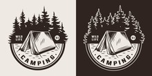 Vintage Summer Camping Emblem