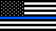 © o_a - USA flag with a thin blue line - a sign to honor and respect american police, army and military officers
