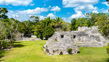 Mayan Ruins At Kohunlich In Mexico
