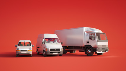 Wall Mural - Road transportation fleet red