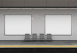 Mock up of an subway Billboard Advertisement - 3d rendering