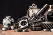 © Fototocam - Various car parts and accessories, on black  background - Image
