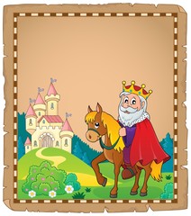 Poster - Parchment with king on horse theme 3