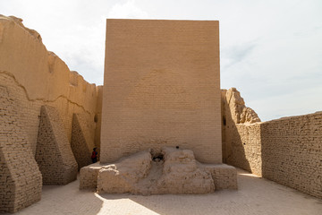 Wall Mural - Ruins of Gaochang, Turpan, China. Dating more than 2000 years, Gaochang and Jiaohe are the oldest and largest ruins in Xinjiang. Central hall of the buddhist temple