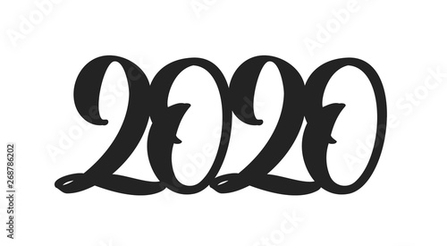 Handwritten Type Lettering For 2020 New Year Black Hand Drawn