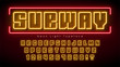 © Aleksandr - Neon light alphabet, multicolored extra glowing font.